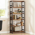 Bookshelf, 31.5In Wide Shelf 6 Tier Bookcase, 70Lbs/Shelf Industrial Bookshelves