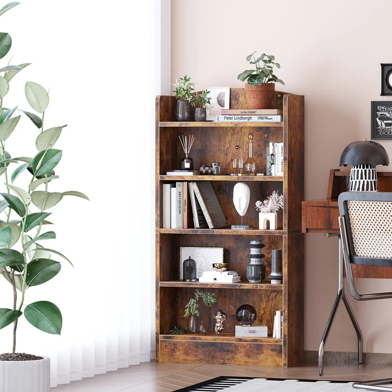 5-Shelf Multi-Functional Modern Wood Bookcase