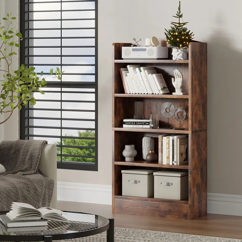 5-Shelf Multi-Functional Modern Wood Bookcase