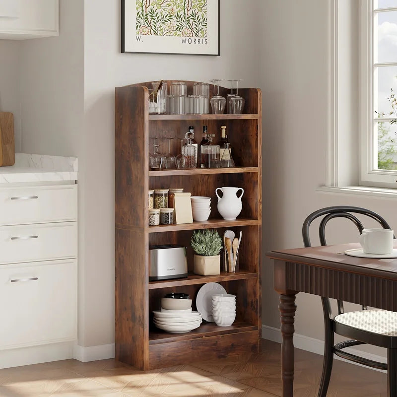 5-Shelf Multi-Functional Modern Wood Bookcase