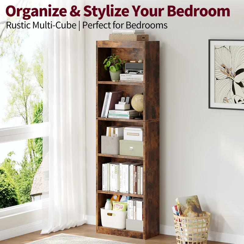 5-Tier Bookcase, Book Shelf, Open Storage Shelf, for Living Room, Home Office, Dinning Room