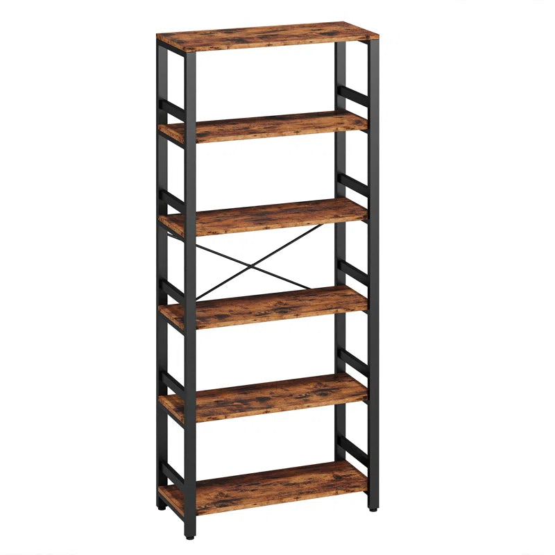 Bookshelf, 31.5In Wide Shelf 6 Tier Bookcase, 70Lbs/Shelf Industrial Bookshelves