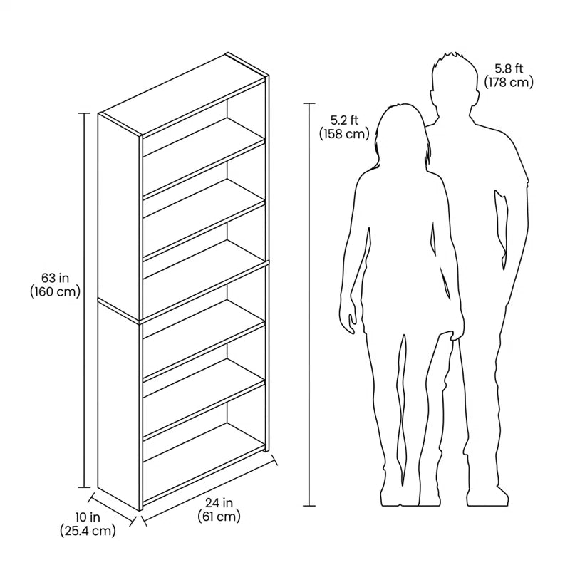 Sylvan 6 Tier 63" H x 24" W Standard Bookcase