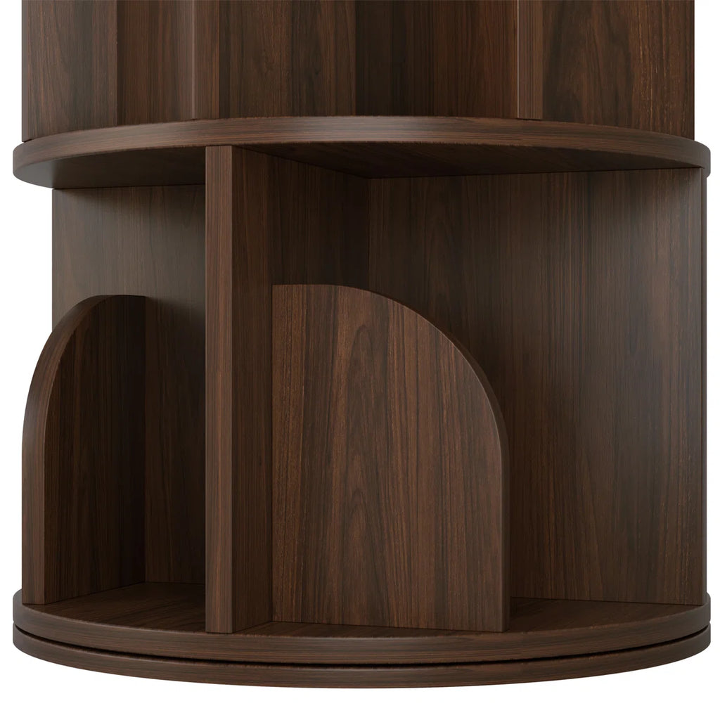 Rotating Bookshelf, 2 Tier Small Bookcase Corner Shelves Display Storage Tower Space-saving Revolving For Small Space